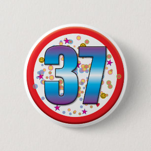 Chapa Redonda De 5 Cm 37.o Cumpleaños v2