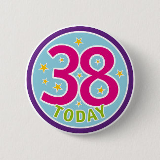 Chapa Redonda De 5 Cm 38.o INSIGNIA del CUMPLEAÑOS