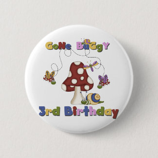 Chapa Redonda De 5 Cm 3.ᵉʳ Bug Birthday Tshirts y regalos