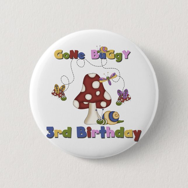 Chapa Redonda De 5 Cm 3.ᵉʳ Bug Birthday Tshirts y regalos (Anverso)