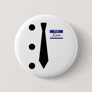 Chapa Redonda De 5 Cm 3 Hole Punch Jim Costume Camiseta Fácil Halloween