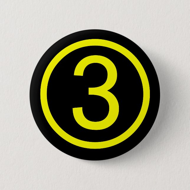 Chapa Redonda De 5 Cm 3 - número tres (Anverso)