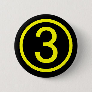 Chapa Redonda De 5 Cm 3 - número tres