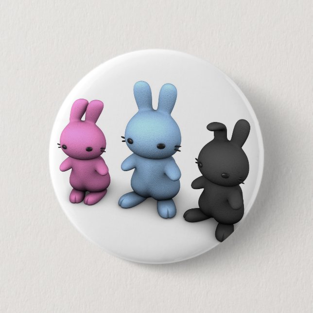 Chapa Redonda De 5 Cm 3 wabbits lindos (Anverso)