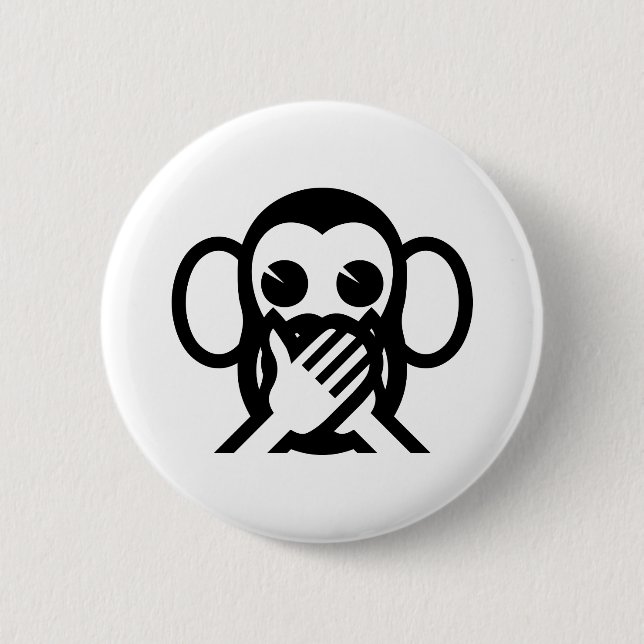 Chapa Redonda De 5 Cm 3 Wise Monkeys Iwazaru 言わざる Speak NO Evil Emoji (Anverso)