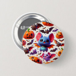 Chapa Redonda De 5 Cm 3D cute bats halloween