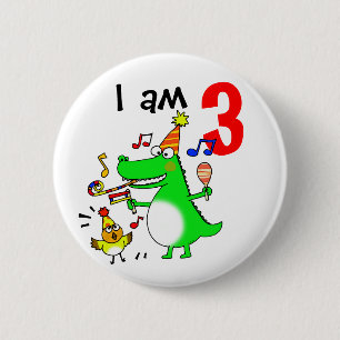 Chapa Redonda De 5 Cm 3ro cumpleaños feliz (soy 3)