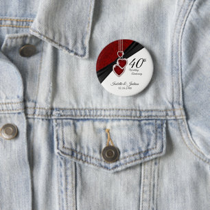 Chapa Redonda De 5 Cm 40.o Diseño del aniversario de boda