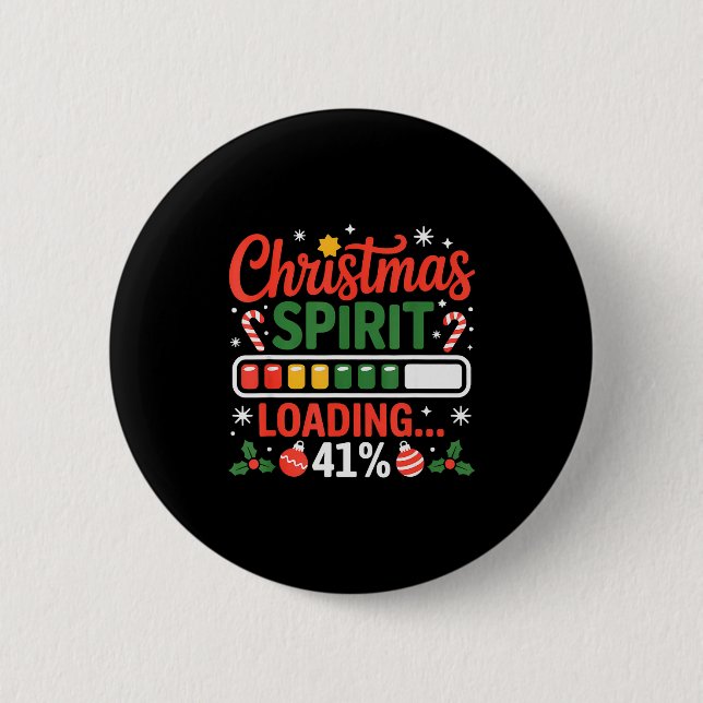 Chapa Redonda De 5 Cm 41 Meme Espíritu de Navidad Cargando 41% Four One  (Anverso)