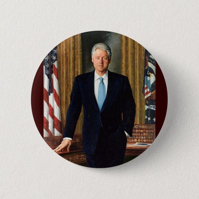 Chapa Redonda De 5 Cm 42 Bill Clinton (Anverso)