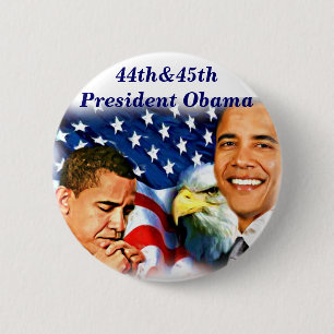Chapa Redonda De 5 Cm 44º y 45º presidente Obama, Estados Unidos_