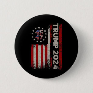 Chapa Redonda De 5 Cm 45 47 Donald Trump 2024 Bandera estadounidense 202