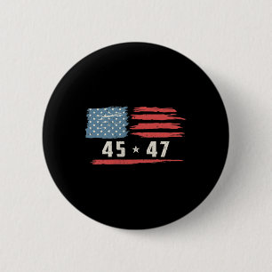 Chapa Redonda De 5 Cm 45 47 Presidente de Trump: bandera estadounidense