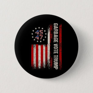 Chapa Redonda De 5 Cm 45 47 Trump 2024 Bandera estadounidense electoral