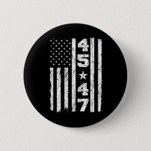 Chapa Redonda De 5 Cm 45 47 Trump Viste Bandera Estadounidense 2024 Pres