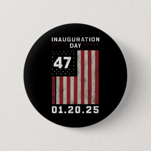 Chapa Redonda De 5 Cm 47º Presidente Donald Trump Inauguración 2025 Trum