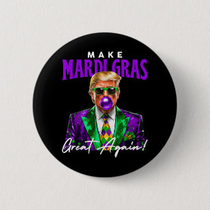 Chapa Redonda De 5 Cm 47º Presidente Trump Pop Art Mardi Gras Nueva Orle