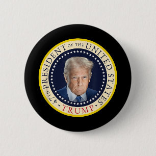 Chapa Redonda De 5 Cm 47º Sello del retrato oficial del presidente Trump