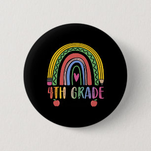 Chapa Redonda De 5 Cm 4.º equipo de profesores de arco iris de cuarto gr
