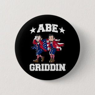 Chapa Redonda De 5 Cm 4 De Julio Abraham Lincoln Griddy Abe Griddin
