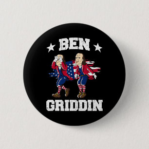 Chapa Redonda De 5 Cm 4 de julio Benjamin Franklin Griddy Ben Griddin 1