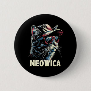 Chapa Redonda De 5 Cm 4 De Julio Cat Meowica Cat Lover Estados Unidos