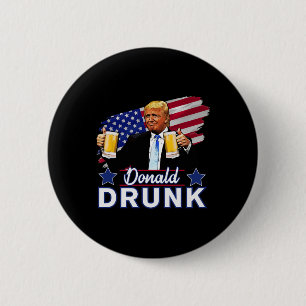 Chapa Redonda De 5 Cm 4 De Julio Divertidos Presidentes Bebidos - Donald