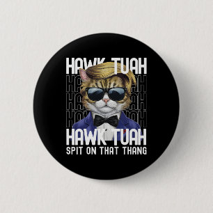 Chapa Redonda De 5 Cm 4 De Julio El Gato Patriótico Usa Hawk Tuah Spit S