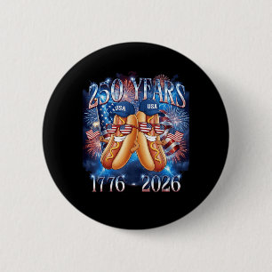 Chapa Redonda De 5 Cm 4 de julio Funny Hotdog 250 aniversario EE. UU.