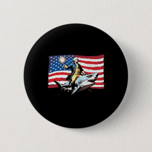 Chapa Redonda De 5 Cm 4 De Julio George Washington Riding Shark America