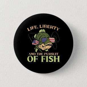 Chapa Redonda De 5 Cm 4 de julio Liberty Pursuit Pescado Gracioso Pescad