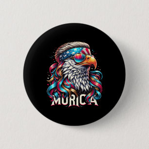Chapa Redonda De 5 Cm 4 De Julio Patriótico Funny Eagle 4 De Julio Usa M
