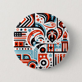 Chapa Redonda De 5 Cm 4 de julio Patrón Generativo