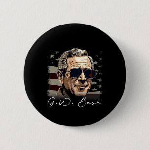 Chapa Redonda De 5 Cm 4 de julio retrato del presidente George W. Bush P