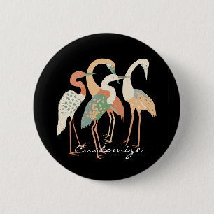 Chapa Redonda De 5 Cm 4 Grúas japonesas Thunder_Cove