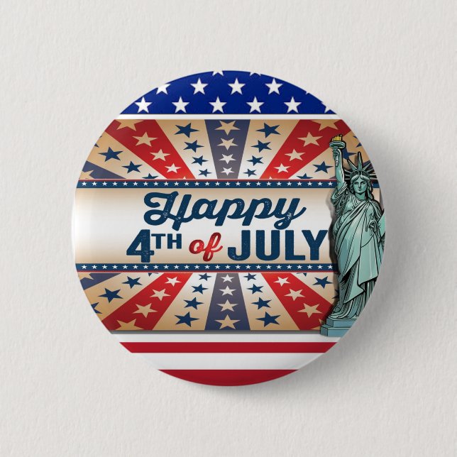 Chapa Redonda De 5 Cm 4th of july (Anverso)
