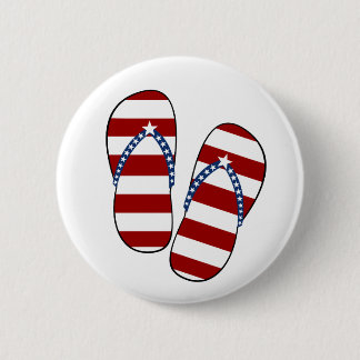 Chapa Redonda De 5 Cm 4to de los flips-flopes patrióticos de la bandera