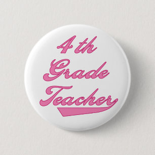 Chapa Redonda De 5 Cm 4to Rosa del profesor del grado