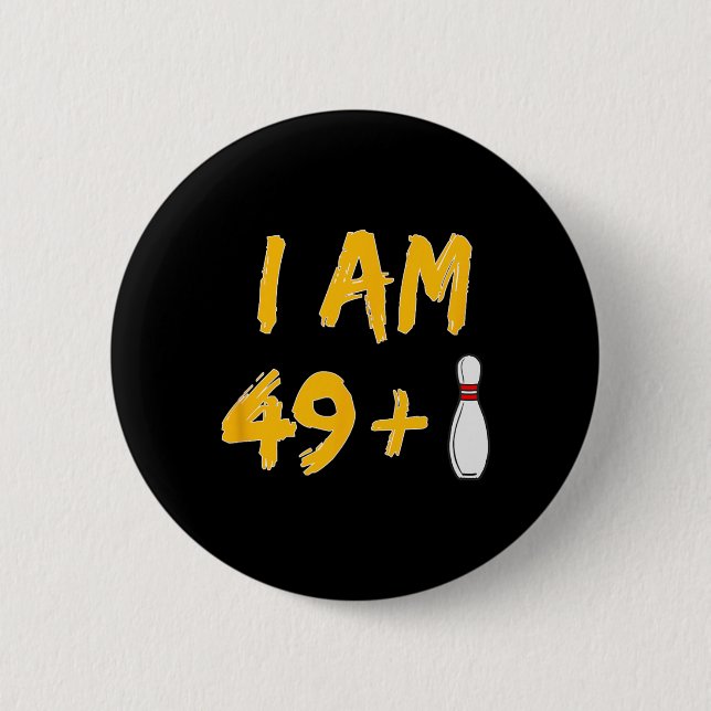 Chapa Redonda De 5 Cm 50.º cumpleaños Bowling Shirt Funny Bowler Fiesta  (Anverso)