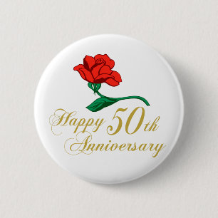 Chapa Redonda De 5 Cm 50.o aniversario feliz