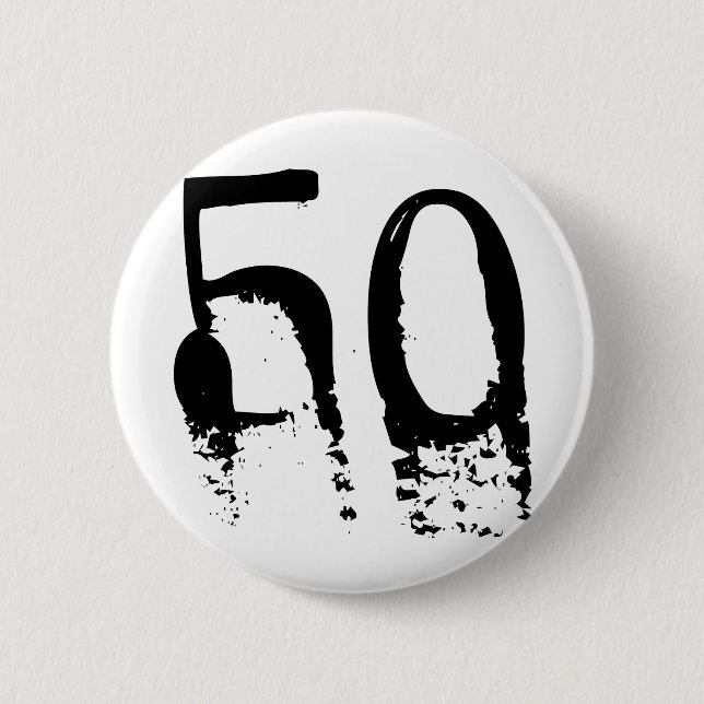 Chapa Redonda De 5 Cm 50.o Cumpleaños (Anverso)