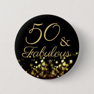 Chapa Redonda De 5 Cm 50 y Cumpleaños Fabuloso