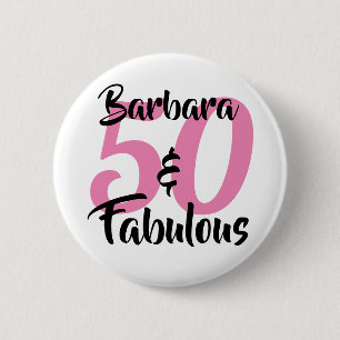 Chapa Redonda De 5 Cm 50 y Fabuloso Cumpleaños Personalizado
