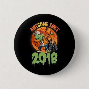 Chapa Redonda De 5 Cm 5.º cumpleaños Halloween Dabbing Zombie Impresiona