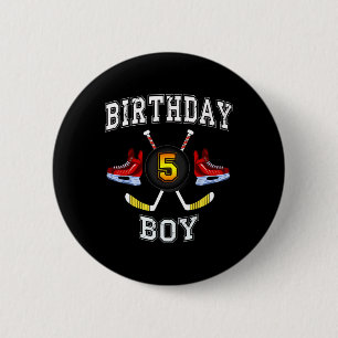 Chapa Redonda De 5 Cm 5.º niño de cumpleaños - Hockey sobre hielo niño d