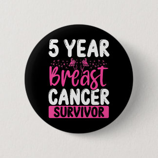 Chapa Redonda De 5 Cm 5 años Sobreviviente de cáncer de mama Conciencia 