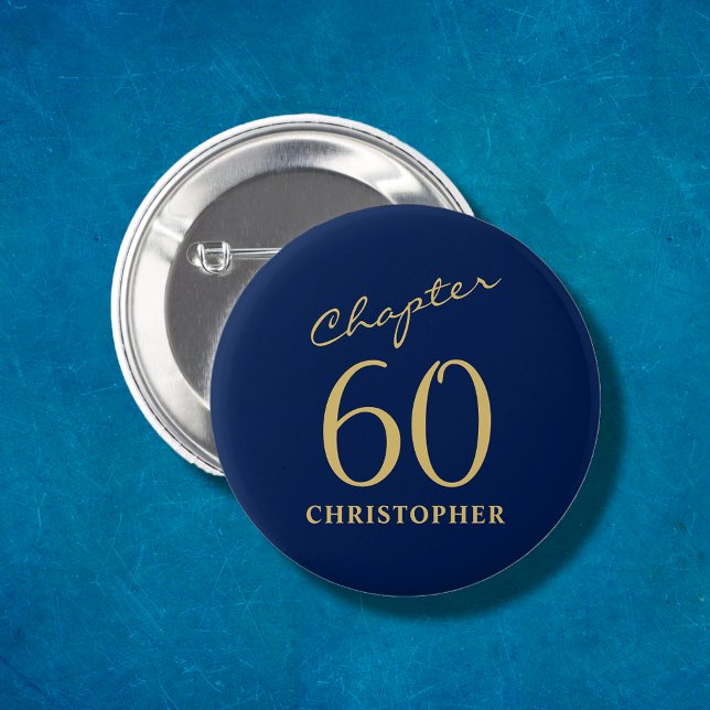 Chapa Redonda De 5 Cm 60.º cumpleaños Oro Azul (Subido por el creador)