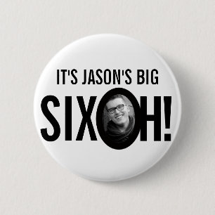 Chapa Redonda De 5 Cm 60 cumpleaños seis oh nombre personalizado foto b
