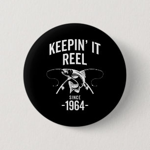 Chapa Redonda De 5 Cm 61.º cumpleaños Mantener el tambor desde la pesca 