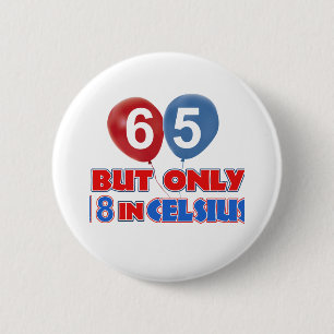 Chapa Redonda De 5 Cm 65.os diseños del cumpleaños